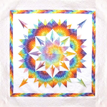 Spiral Broken Star bed quilt