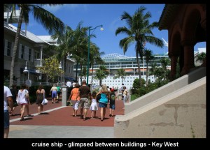 the cruise ship at the pier in Key West the cruise ship at the pier in Key West