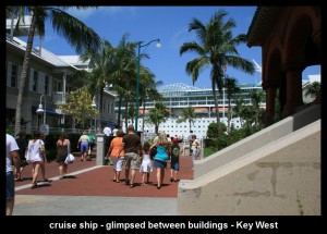 the cruise ship at the pier in Key West