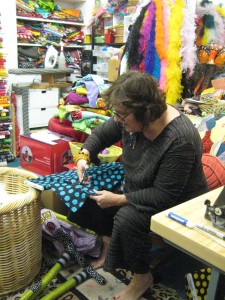 Artist Emily Owens at work