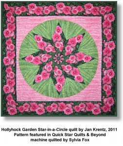 Hollyhock Garden Star-in-a-circle quilt