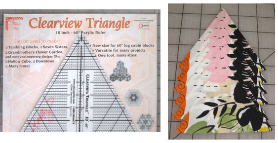 Clearview 60 triangle ruler, and pre-cut triangles